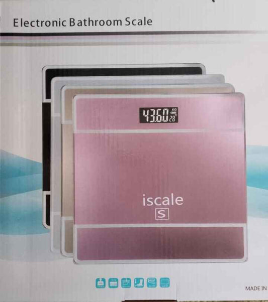 Electronic bathroom scale with digital display