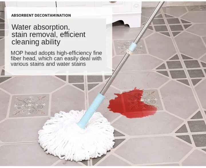 Microfiber rotating mop for tiles marble and wood floors