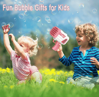 kids automatic bubble gun toy with bubble solution and tray