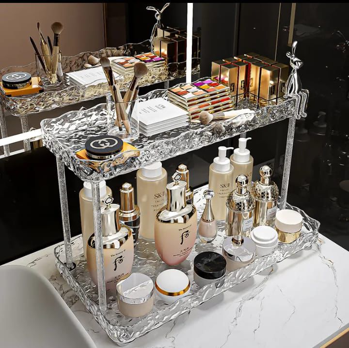 2-layer acrylic multi-function storage rack
