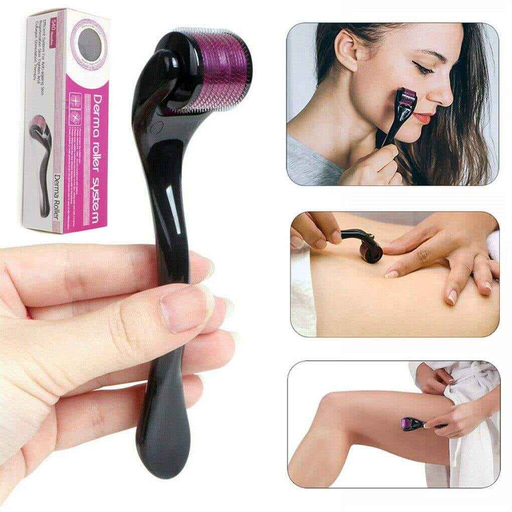Facial massage tools set including jade roller, ice roller and microneedle derma roller