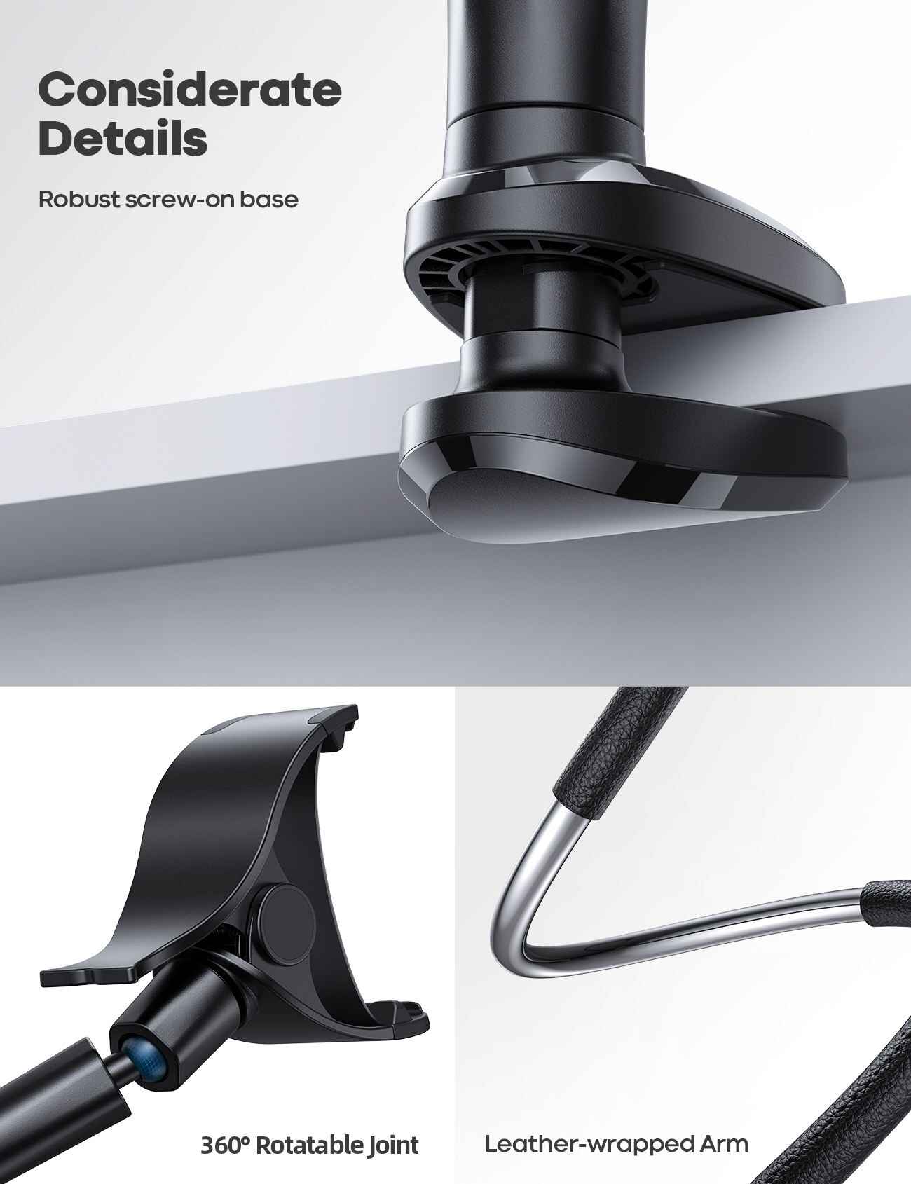 Flexible mobile phone holder for bed