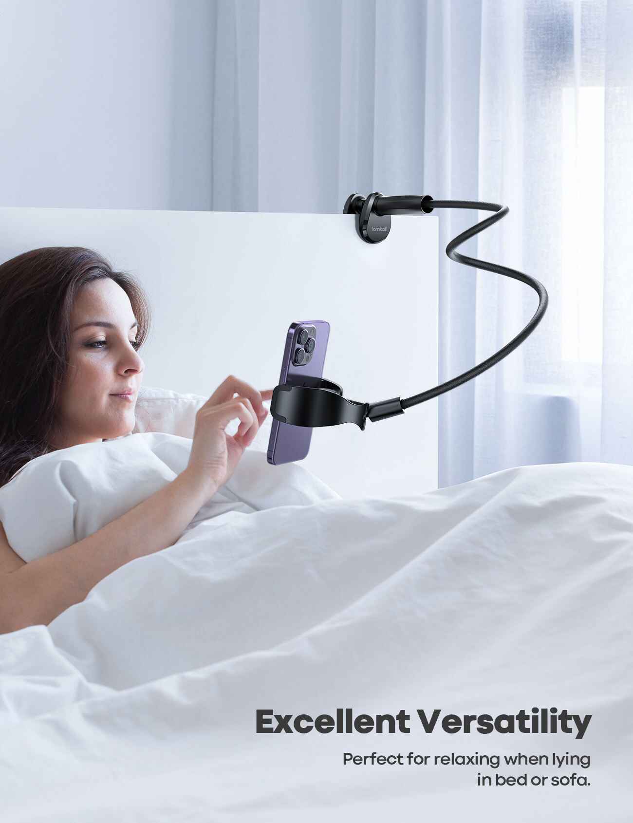 lamicall gp05 flexible gooseneck phone holder bed clamp stand