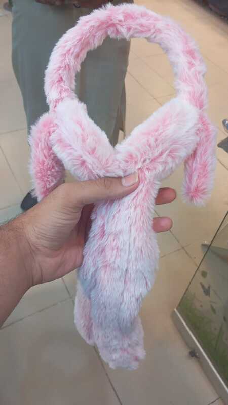 Moving ears plush headband soft and cozy winter accessory