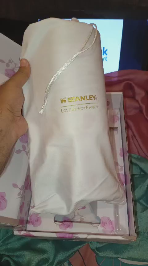 White Stanley Floral LoveShackFancy Ribbon Rose Tumbler