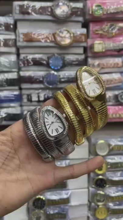 elegant snake wrap wrist watch for ladies fashion accessory