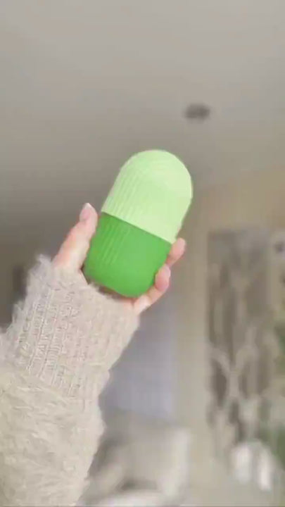 Ice facial massager for reducing puffiness and wrinkles