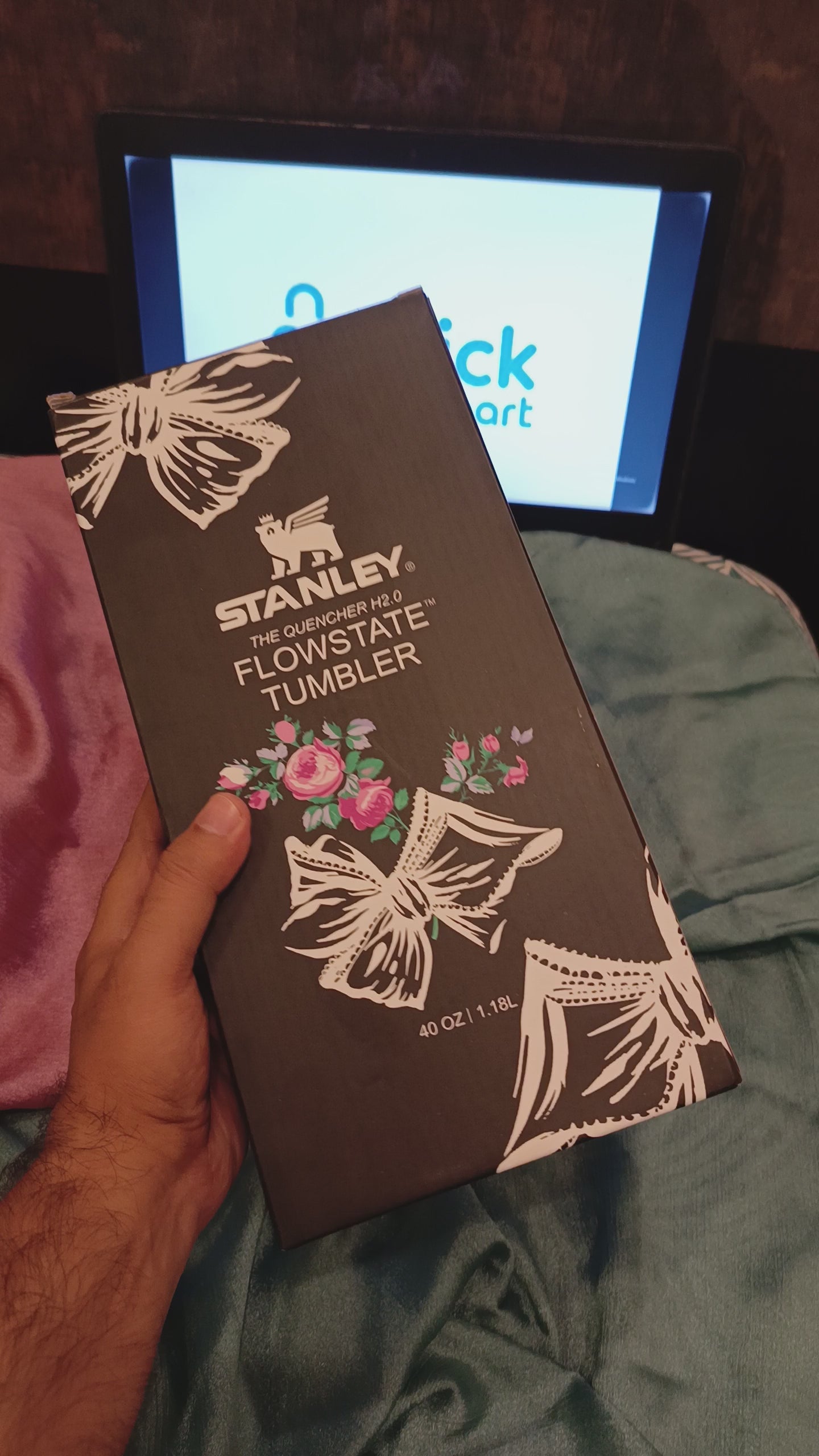 Black Print Fancy Stanley Tumbler 40Oz