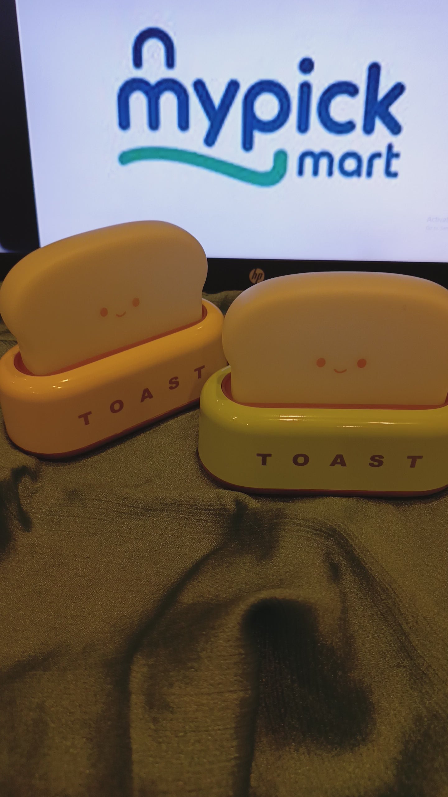 Bread Toast LED Night Light – Cute Cartoon Table Lamp | Rechargeable Dimmable Bedside Lamp with Timer | Cozy Home & Gift Decor