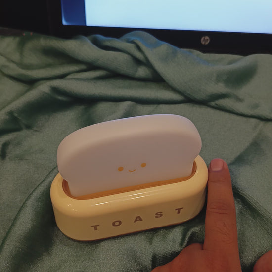 Bread Toast LED Night Light – Cute Cartoon Table Lamp | Rechargeable Dimmable Bedside Lamp 