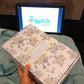 Floral-patterned box held by a hand with 'mypick mart' screen in the background