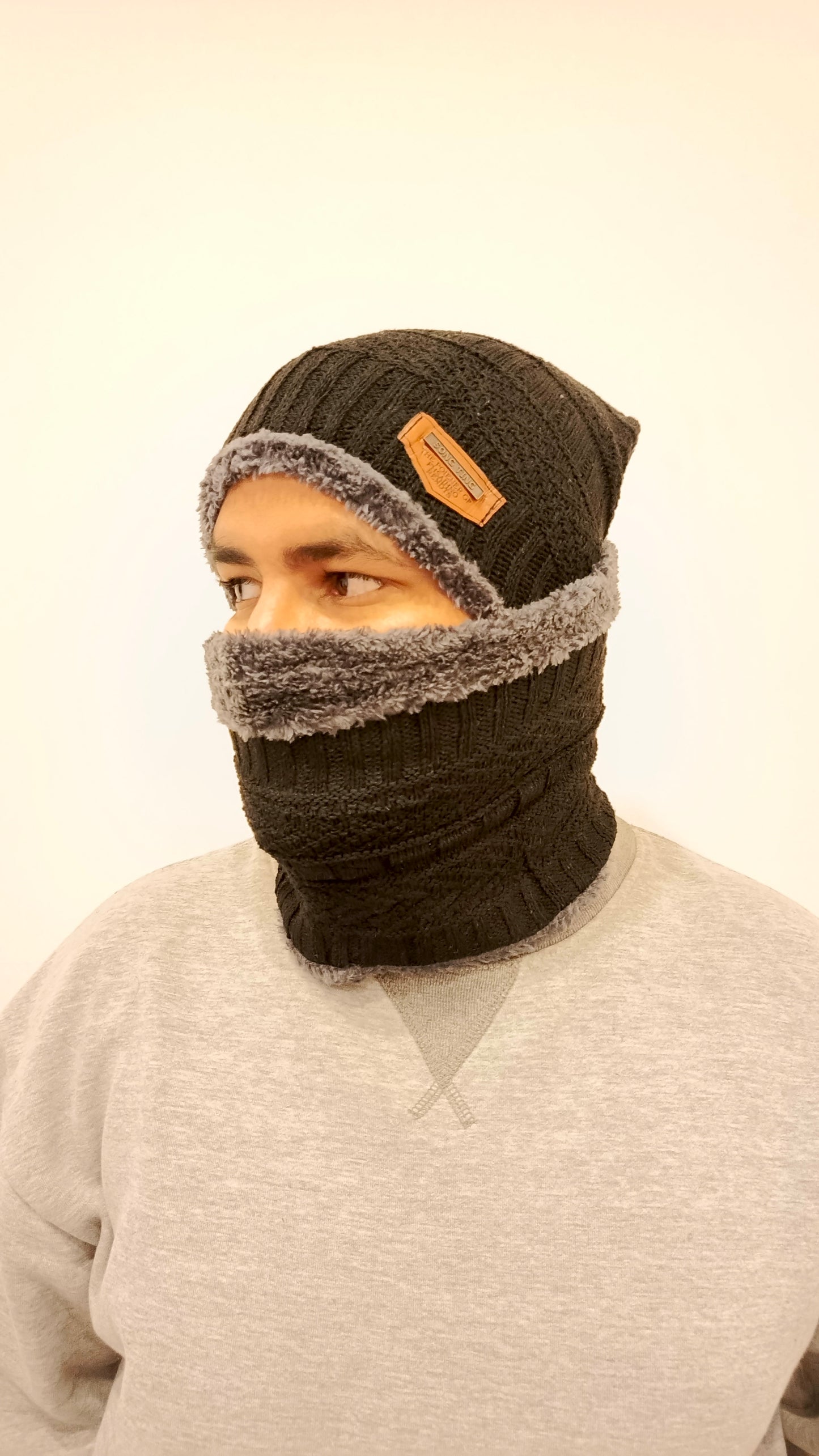 Winter Beanie Cap & Neck Scarf Set (2 Piece) RANDOM COLORS